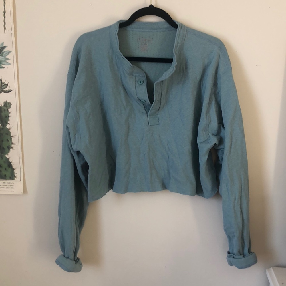 LL Bean Cropped Henley